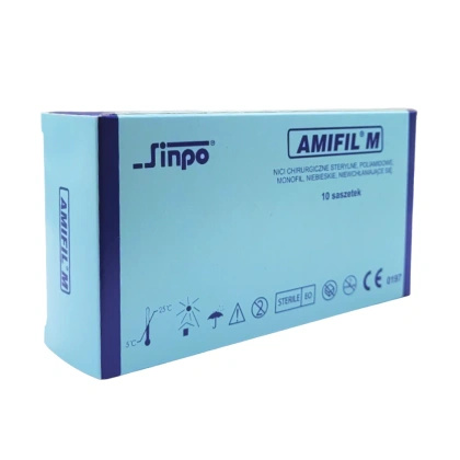 NICI AMIFIL M 4/0 ig. 19 mm, 3/8 koła, odwrotnie tnąca / 45 cm - niewchłanialne, monofilament (10 szt.)