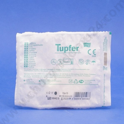 Tupfery gazowe kule 15 x 15 cm. (5 szt.) STERYLNE - Matopat