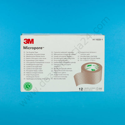 Plaster włókninowy Micropore 1,25 cm x 9,1 m Hypoalergiczny CIELISTY - 3M