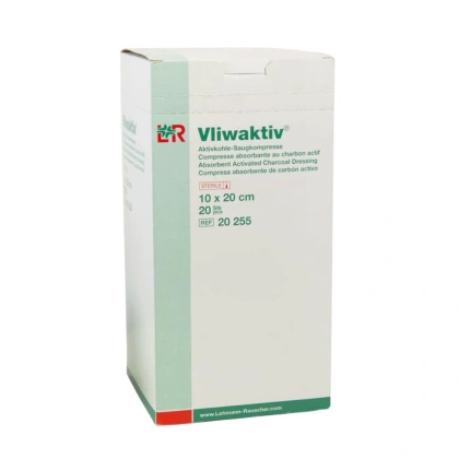 VLIWAKTIV 10 x 20 cm. Opatrunek z węglem aktywowanym chłonny (1 szt.)
