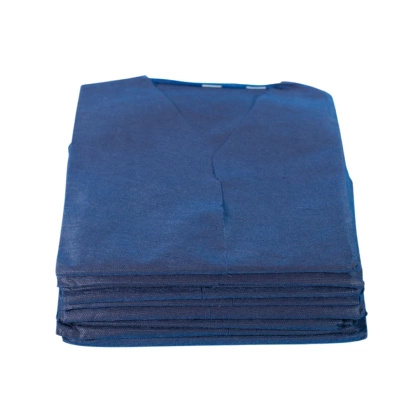 Koszula dla pacjenta, 40 g, włóknina SMS, 120x95 cm, niebieska (10 szt.) - SoftMed