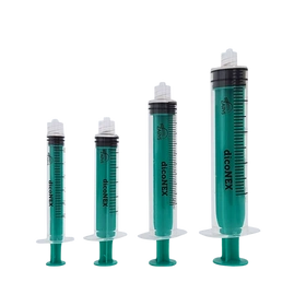 Strzykawka trzyczęściowa 3 ml LL, zielony tłok (100 szt.) - dicoNEX