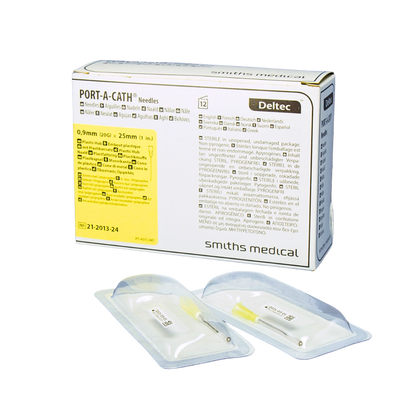 Igła do portu Port-A-Cath 20G/25 mm prosta, bez drenu, bez skrzydełek (1 szt.) - Smiths M.