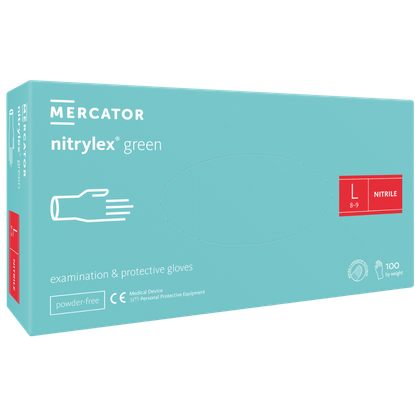 NITRYLEX GREEN - Rękawice nitrylowe bezpudrowe (100 szt.)