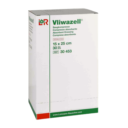 Vliwazell Sterile 15 x 25 cm. Opatrunek wysoce chłonny, STERYLNY (30 szt.)