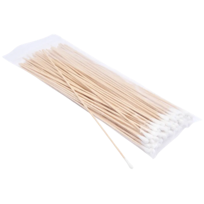 Pałeczka do wymazów drewniana z wacikiem 23 cm. niesterylna (op. 100 szt.)