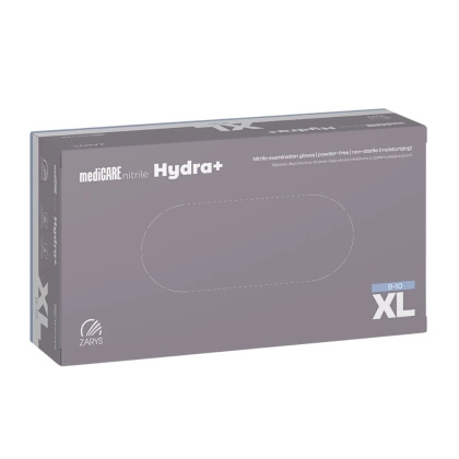 mediCARE HYDRA+ rękawice nitrylowe bezpudrowe białe (100 szt.)