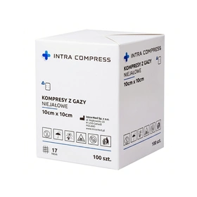 Kompresy gazowe 17. nitkowe 12. warst. 10 x 10 cm (100 szt.) - Intra Med