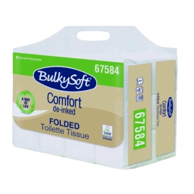 Papier toaletowy w składce ZZ miękki, 2-warst. biały, 24 m (6000 listków) - BulkySoft Comfort