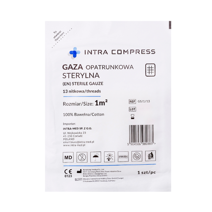 Gaza opatrunkowa 17. nitkowa 1 m2  STERYLNA - IM