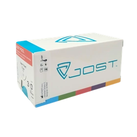 Nici JOST PGCL 5/0, ig. 19 mm, 3/8 koła, odwrotnie tnąca / 75 cm - wchłanialna (12 szt.)