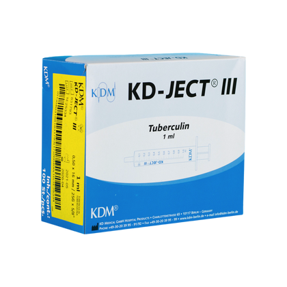 Strzykawka do tuberkuliny 1 ml z igłą nakładaną 25G 0,5 x 16 mm (100 szt.) - KD-JECT