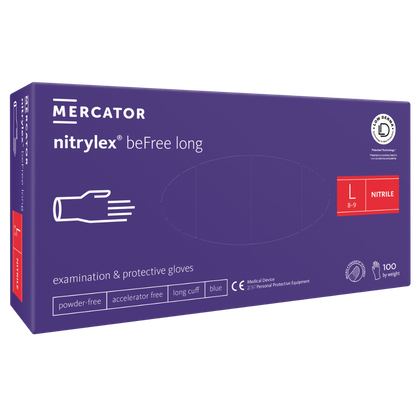 NITRYLEX BEFREE LONG - Rękawice nitrylowe bezpudrowe (100 szt.)