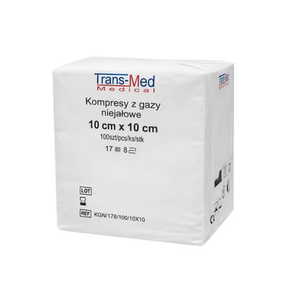 Kompresy gazowe 17. nitkowe 8. warst. 10 x 10 cm (100 szt.) - TransMed