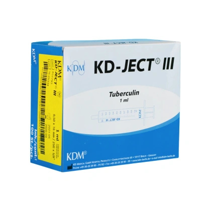 Strzykawka do tuberkuliny 1 ml z igłą nakładaną 25G 0,5 x 16 mm (100 szt.) - KD-JECT