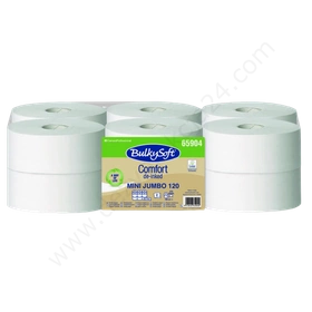 Papier toaletowy mini Jumbo 2-warstwowy, biały, 120 m (12 rolek), kompatybilny z T2 - BulkySoft