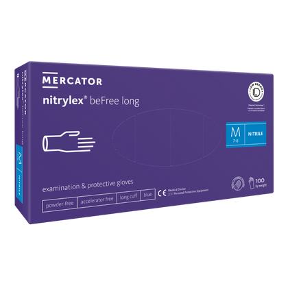 NITRYLEX BEFREE LONG - Rękawice nitrylowe bezpudrowe (100 szt.)