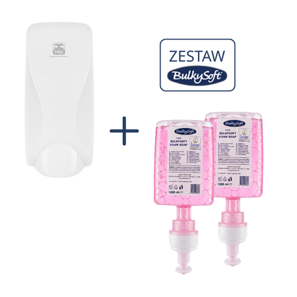 Zestaw BulkySoft 6 (2 x mydło 45600 + 1 x dozownik 01353)