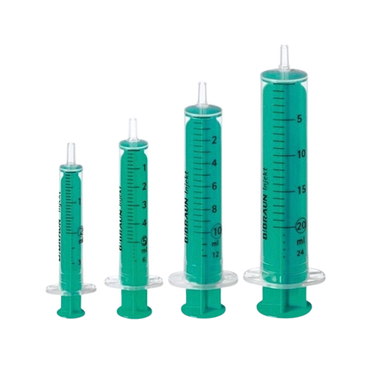 Strzykawka dwuczęściowa 20 ml, Luer, zielony tłok (100 szt.) - Braun