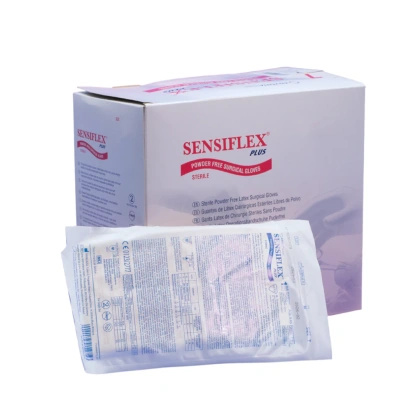 Sensiflex - Rękawice lateksowe, bezpudrowe sterylne (1 para)