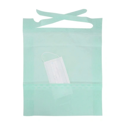 Śliniak stomatologiczny z kieszenią (50 szt.) - żółty