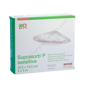 Opatrunek piankowy SUPRASORB P Sensitive border 12,5 x 12,5 cm (10 szt.)