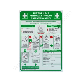 Instrukcja pierwszej pomocy przedmedycznej 250x350 do apteczki