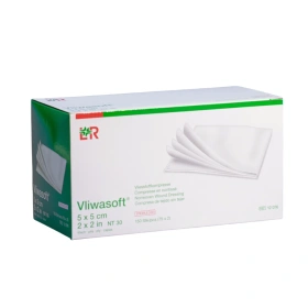 VLIWASOFT Sterile 5 x 5 cm. Kompresy włókninowe 4. warst. (75 x 2 szt.) sterylne.