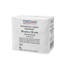 Kompresy gazowe 13. nitkowe 8. warst. 10 x 10 cm (100 szt.) - TransMed