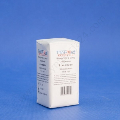 Kompresy gazowe 17. nitkowe 8. warst. 5 x 5 cm. (100 szt.) - TM