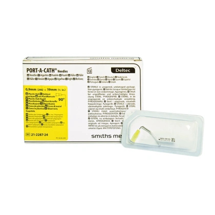 Igła do portu Port-A-Cath 20G/25 mm prosta, bez drenu, bez skrzydełek (1 szt.) - Smiths M.