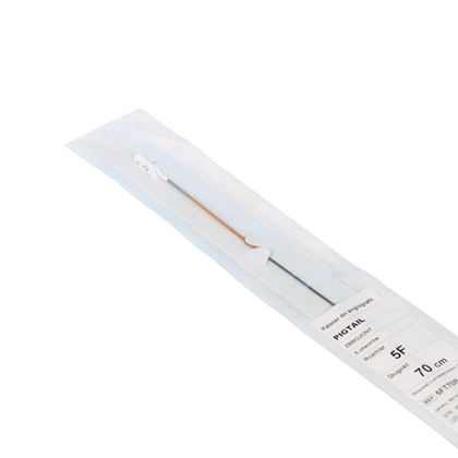 Kateter do angiografii zbrojony 5F 70 cm zagięty