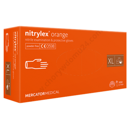 NITRYLEX ORANGE Rękawice nitrylowe bezpudrowe (100 szt.)