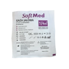 Gaza opatrunkowa 17. nitkowa 1/4 m2, STERYLNA - SoftMed