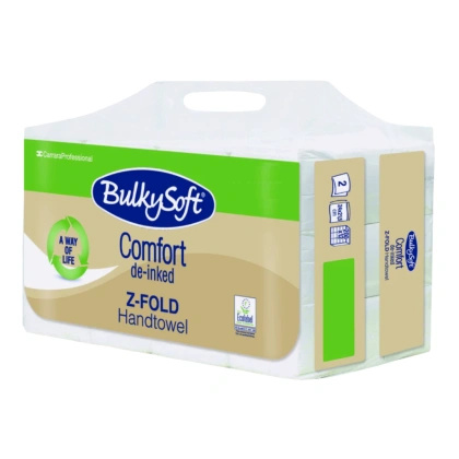 Ręcznik Z-Fold, panelowy, biały 24 x 21 cm (3000 szt.) - BulkySoft