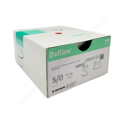 Nici DAFILON 4/0 ig. 24 mm, 3/8 koła, odwrotnie tnąca / 45 cm - niewchłanialne, monofilament, poliamid (36 szt.)