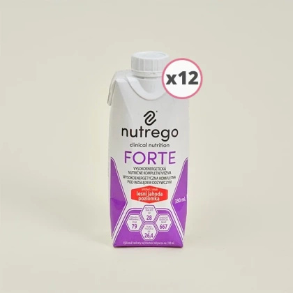 Nutrego FORTE 12 x 330 ml o smaku poziomki KRÓTKA DATA