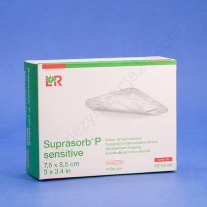 Opatrunek piankowy SUPRASORB P Sensitive border lite 7,5 x 8,5 cm (10 szt.)