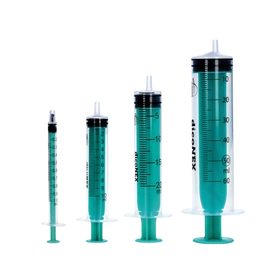 Strzykawka trzyczęściowa 1 ml Luer, zielony tłok (100 szt.) - dicoNEX