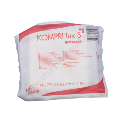 Kompresy gazowe 17. nitkowe 8. warst. KOMPRI lux S 10 x 10 cm (40 op. x 10 szt.) STERYLNE - Zarys