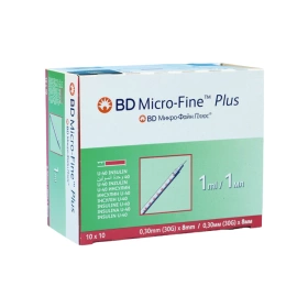 Strzykawka trzyczęściowa do insuliny 1 ml U-40 z igłą 0,3 x 8 mm (100 szt.) - BD