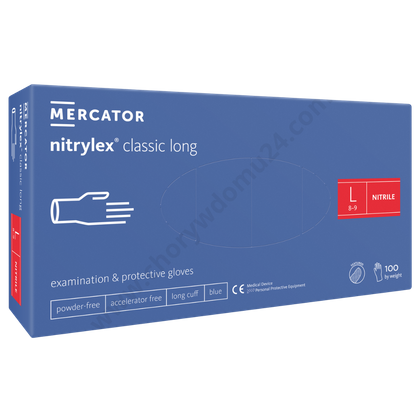 NITRYLEX Classic Long - Rękawice nitrylowe bezpudrowe (100 szt.)