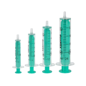 Strzykawka 20 ml. dwuczęściowa, Luer, zielony tłok (100 szt.) - duoNEX