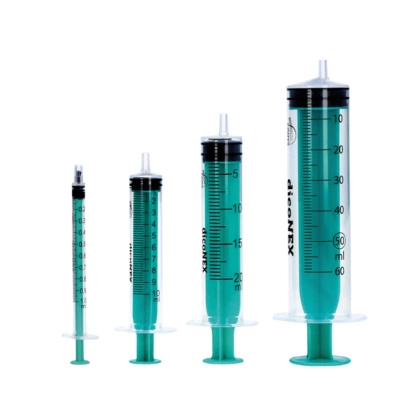 Strzykawka trzyczęściowa 1 ml Luer, zielony tłok (100 szt.) - dicoNEX