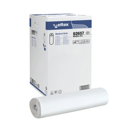 Podkład w rolce, medyczny, celulozowy, 60 cm x 50 m,<br>perforacja co 50 cm (9 szt.) - biały Celtex