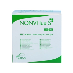 Kompresy włókninowe NONVI lux S, jałowe 5 x 5 cm (25 x 3 szt.)