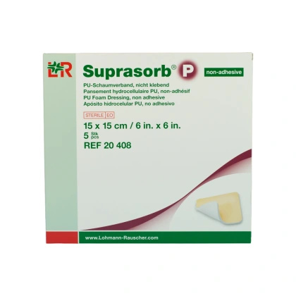 Opatrunek piankowy SUPRASORB P Adhesive 15 x 15 cm, przylepny (5 szt.)