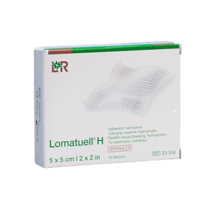 Lomatuell H 5 x 5 cm. Maściowy opatrunek tiulowy z parafiną (10 szt.)