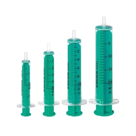 Strzykawka dwuczęściowa 5 ml, Luer,  zielony tłok (100 szt.) - Braun