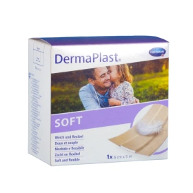 Plaster włókninowy z opatrunkiem do cięcia - DermaPlast Soft 6 cm x 5 m